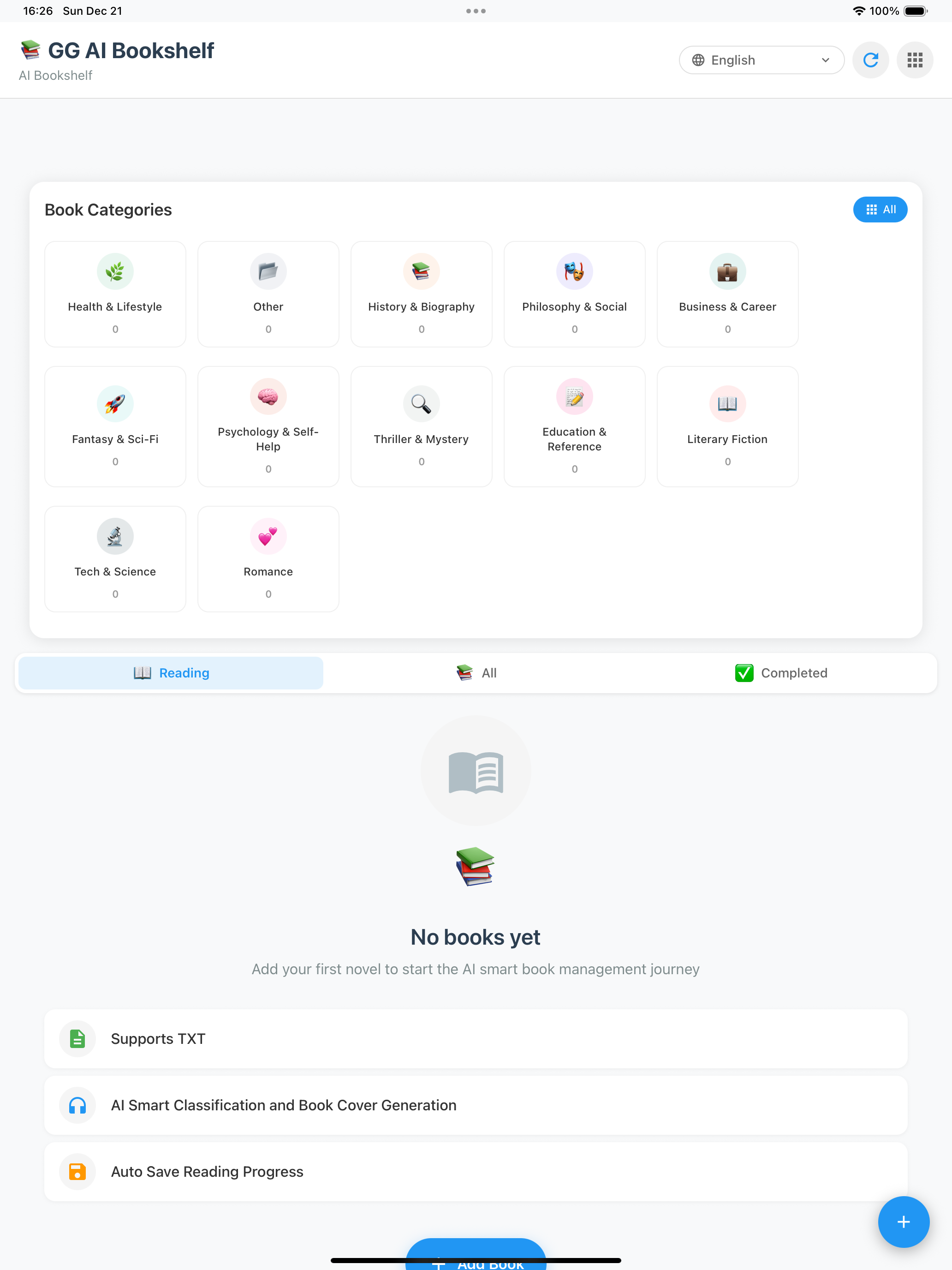 Reading Progress Tracking on iPad